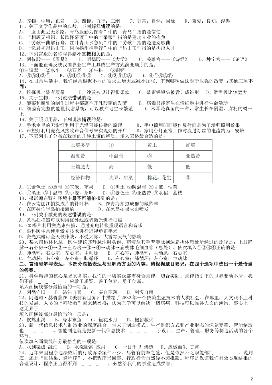 2019年国家公务员考试行测真题（省级）.docx