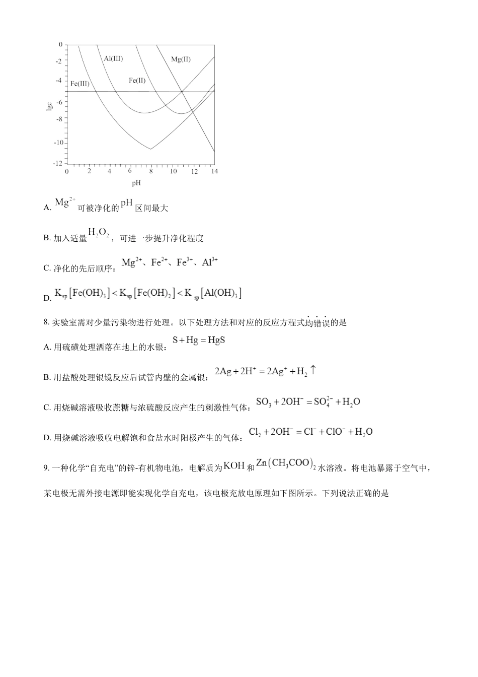 2022年福建省高考真题化学试题（原卷版）.docx