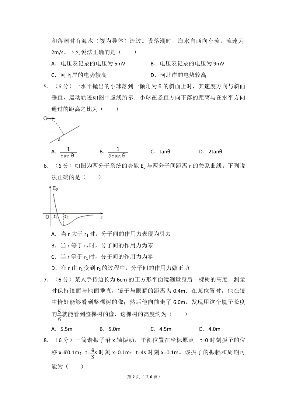 2010年全国统一高考物理试卷（全国卷ⅰ）（原卷版）.pdf