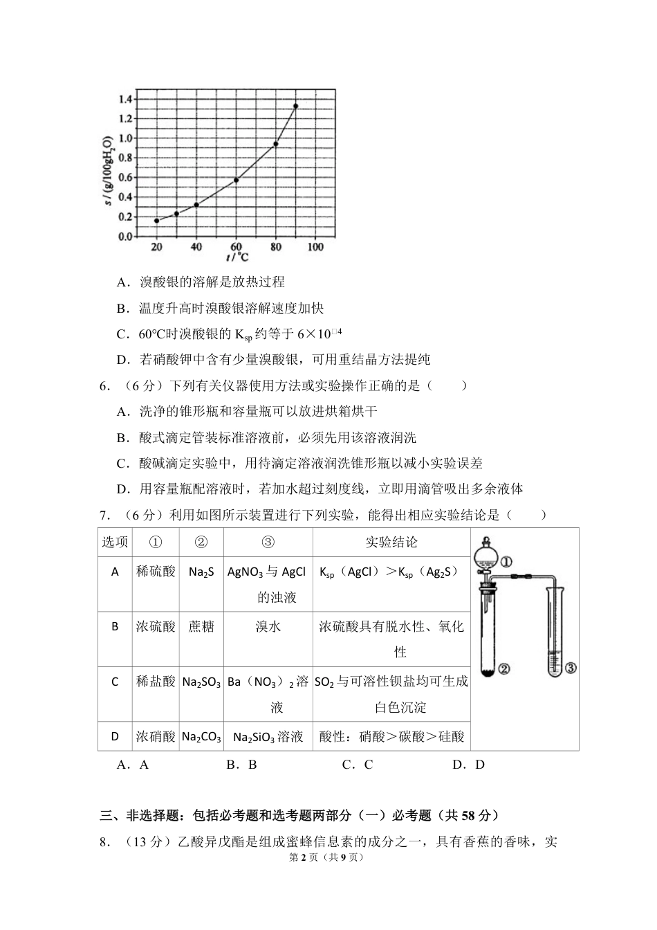 2014年全国统一高考化学试卷（新课标ⅰ）（原卷版）.pdf