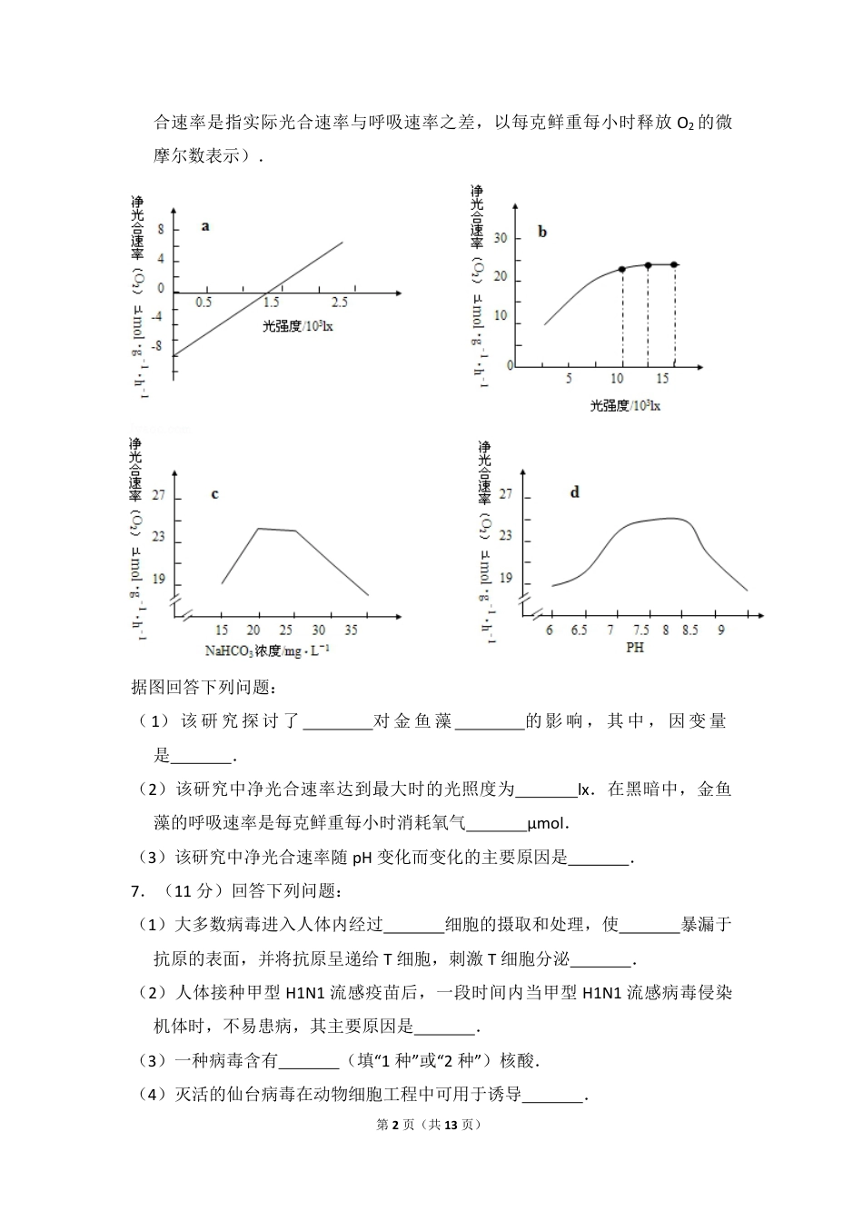 2012年全国统一高考生物试卷（大纲版）（含解析版）.pdf