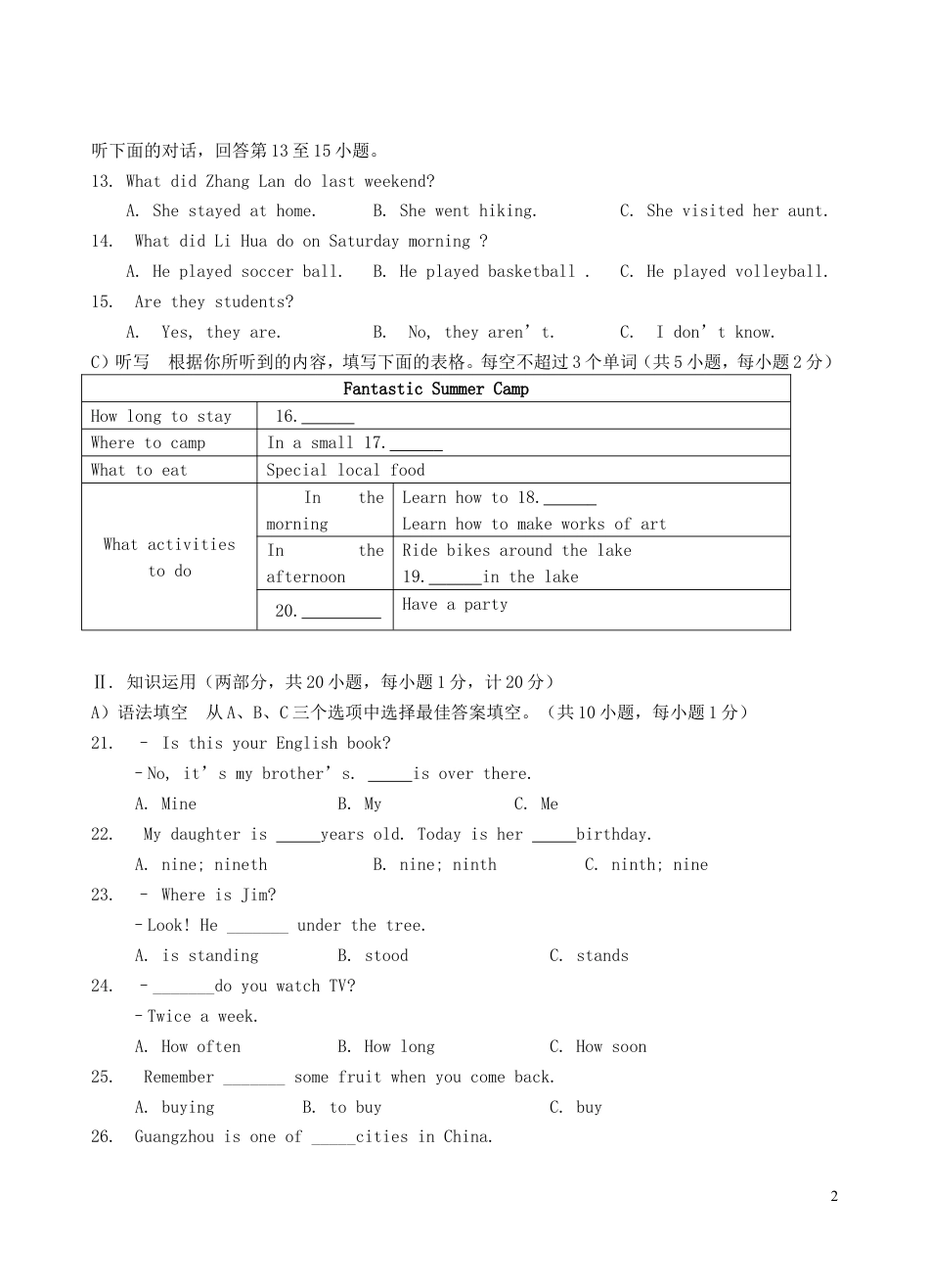 九年级英语2018年湖南省邵阳市中考英语真题及答案.doc