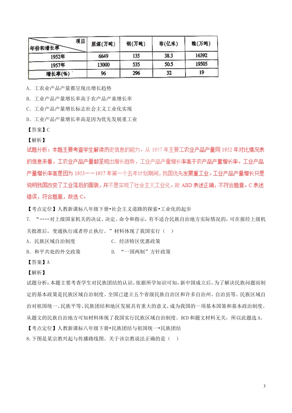 【初中九年级历史】江西省2017年中考历史真题试题（含解析）.doc