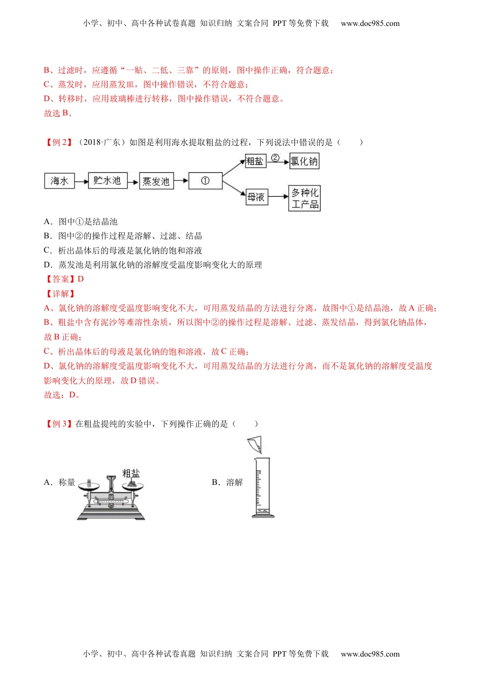 第11讲 粗盐中难溶性杂质的去除（解析版）.docx