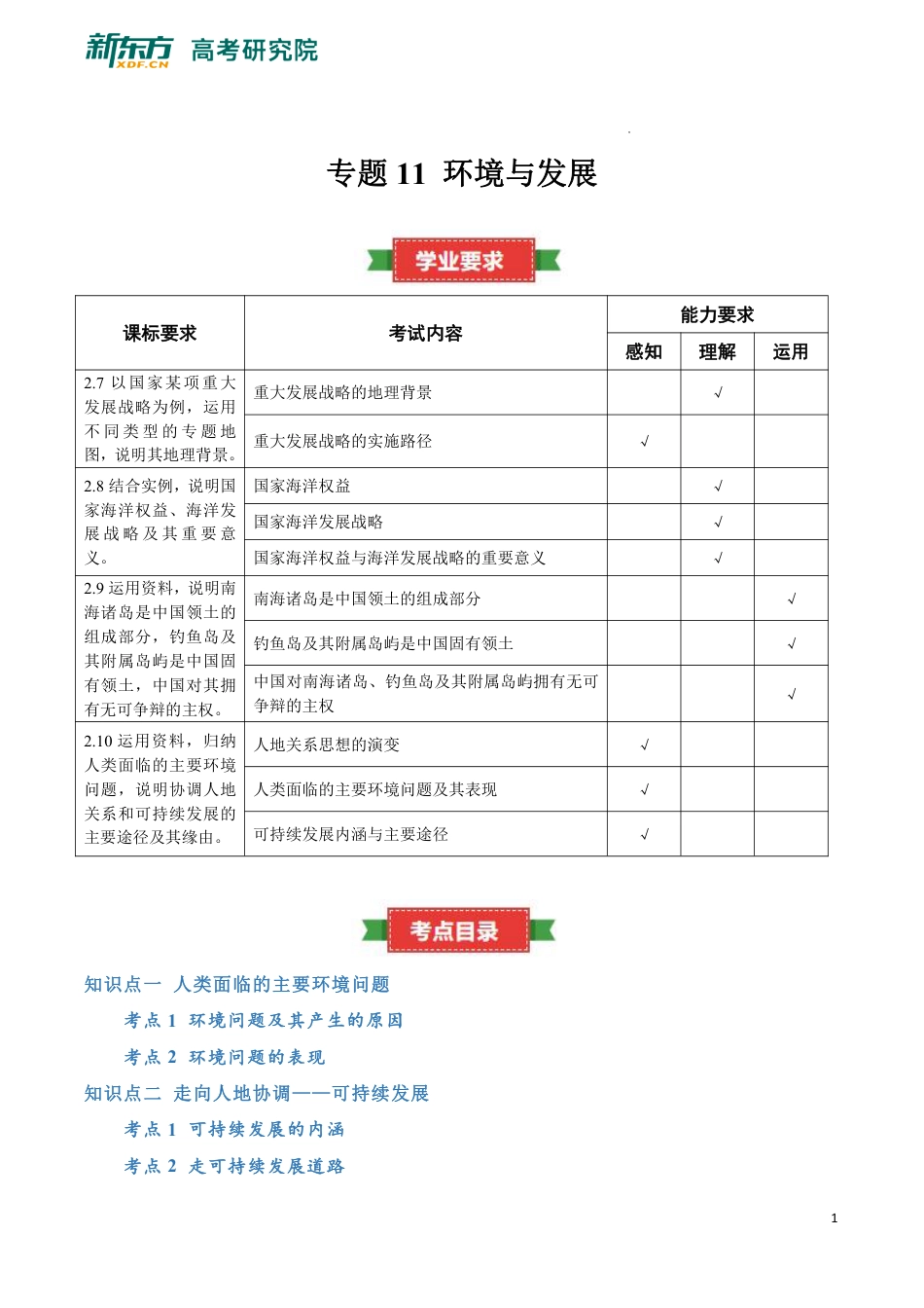 高中地理《合格考资料合集》专题11 环境与发展.pdf