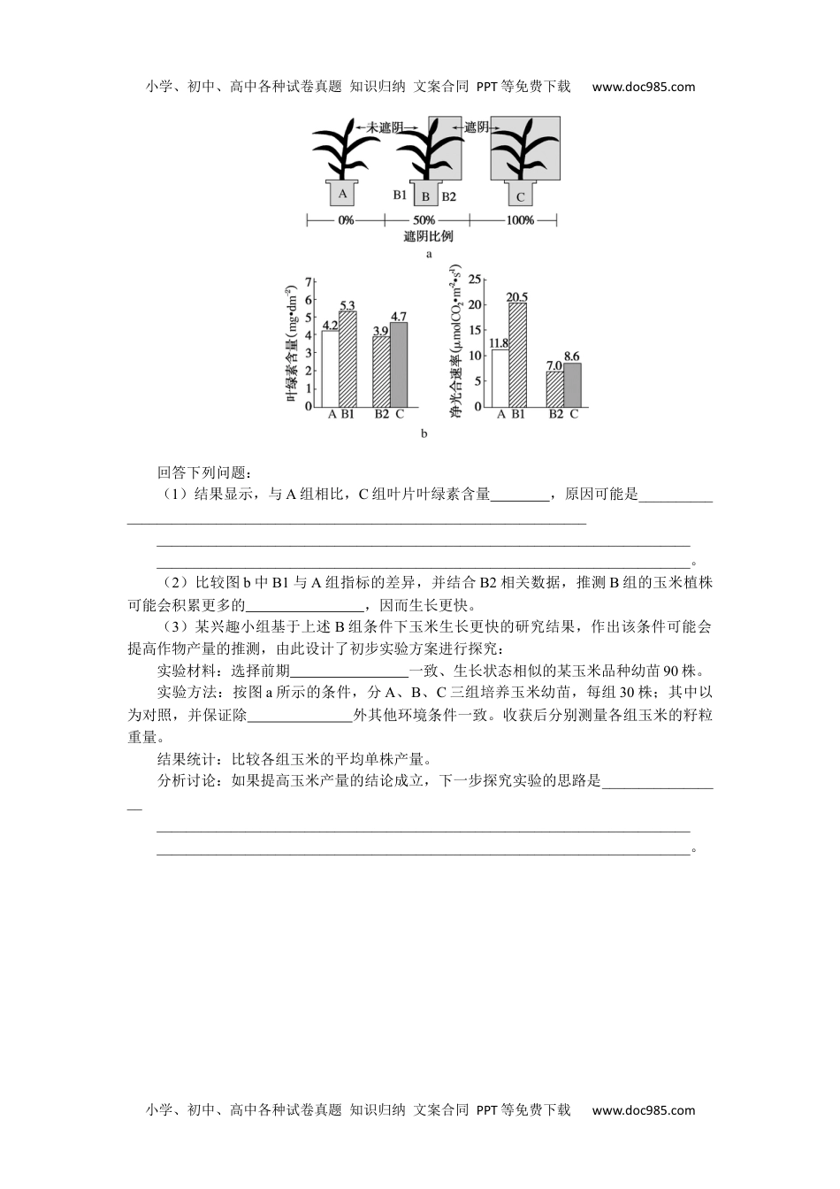 2023《微专题·小练习》·生物专练90　光合作用与细胞呼吸综合练.docx