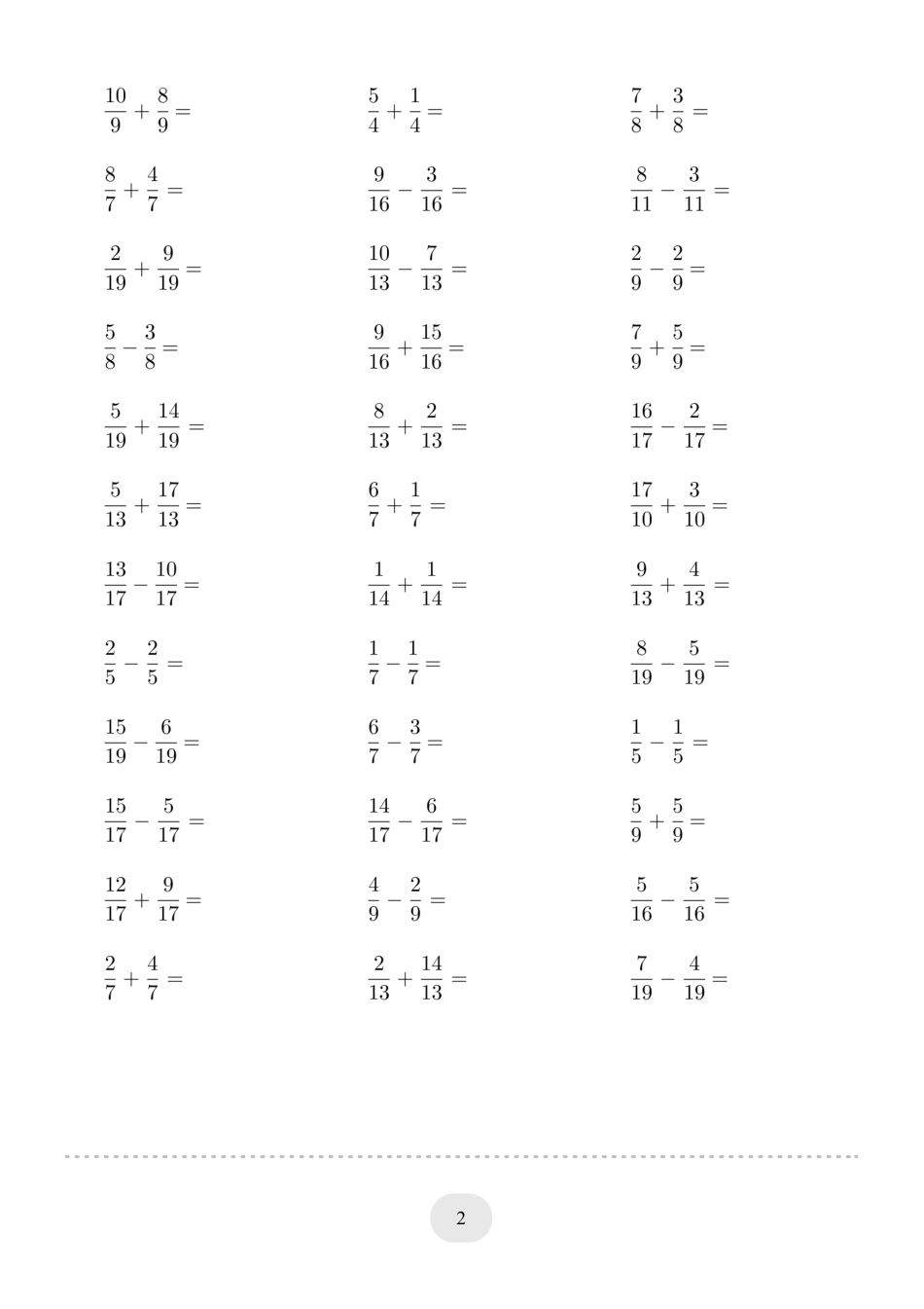 五年级下册数学口算题 (同分母分数加减法) 1500题.pdf