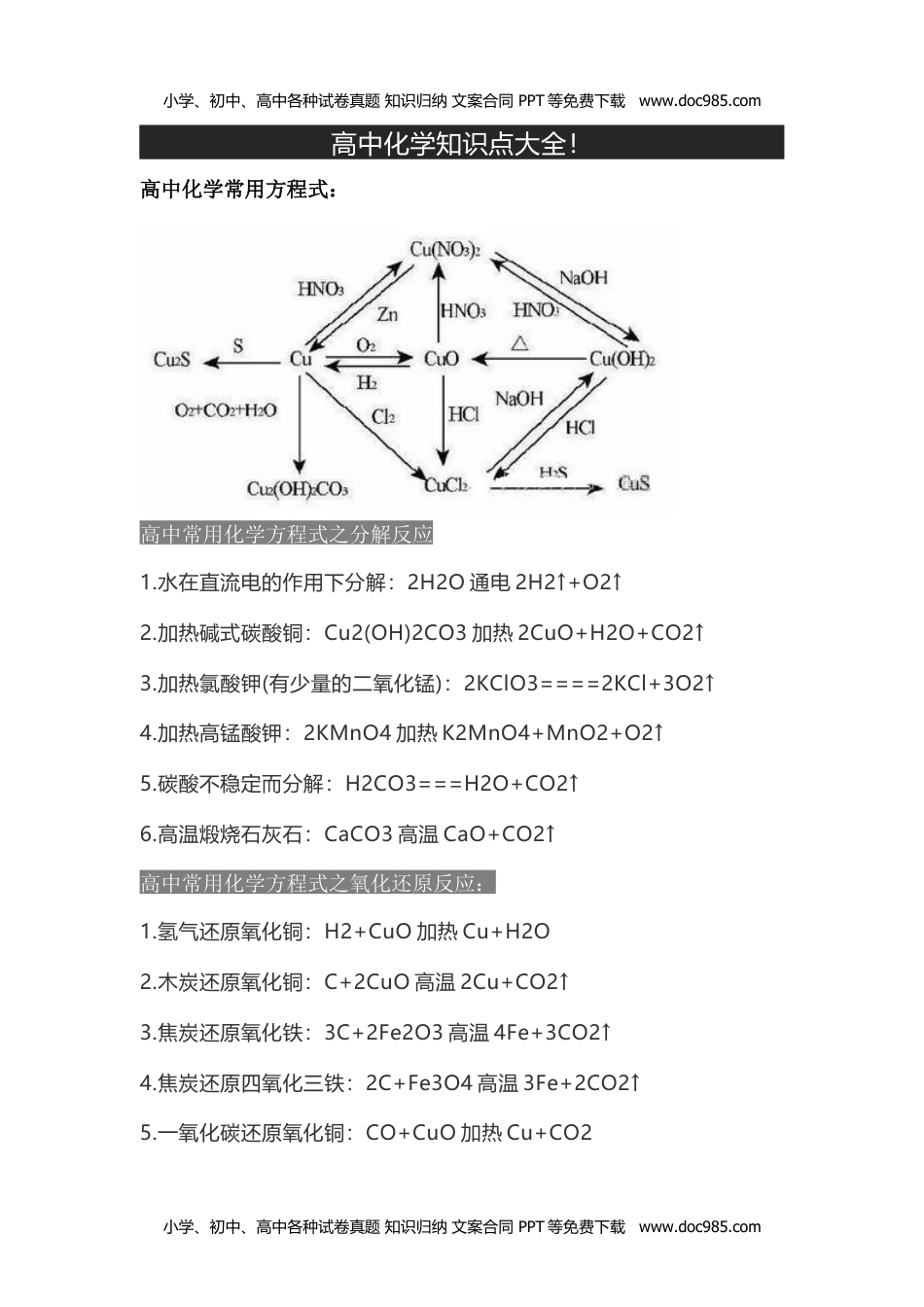 高中化学知识点大全.docx