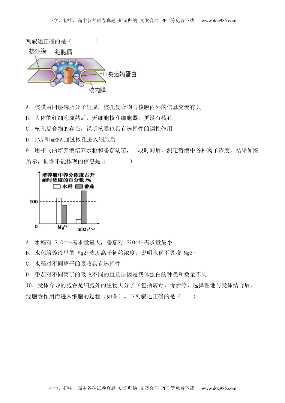 高一生物综合拉练卷04（原卷版）.docx