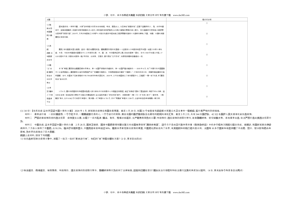 2020湖北黄冈道法试卷+答案+解析（word整理版）历年中考真题 电子版免费下载.docx