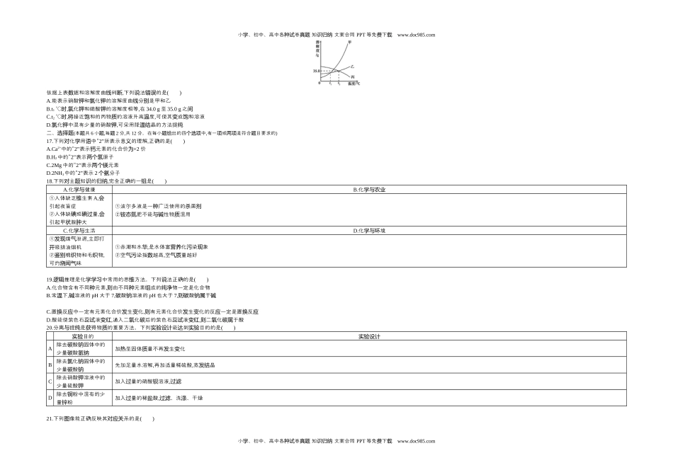 2018山东青岛化学试卷+答案+解析（word整理版）历年中考真题 电子版免费下载.docx