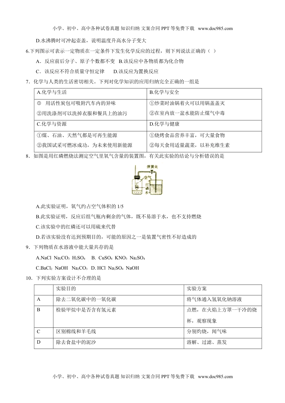 2017山东菏泽化学试卷（word整理版)历年中考真题 电子版免费下载.doc