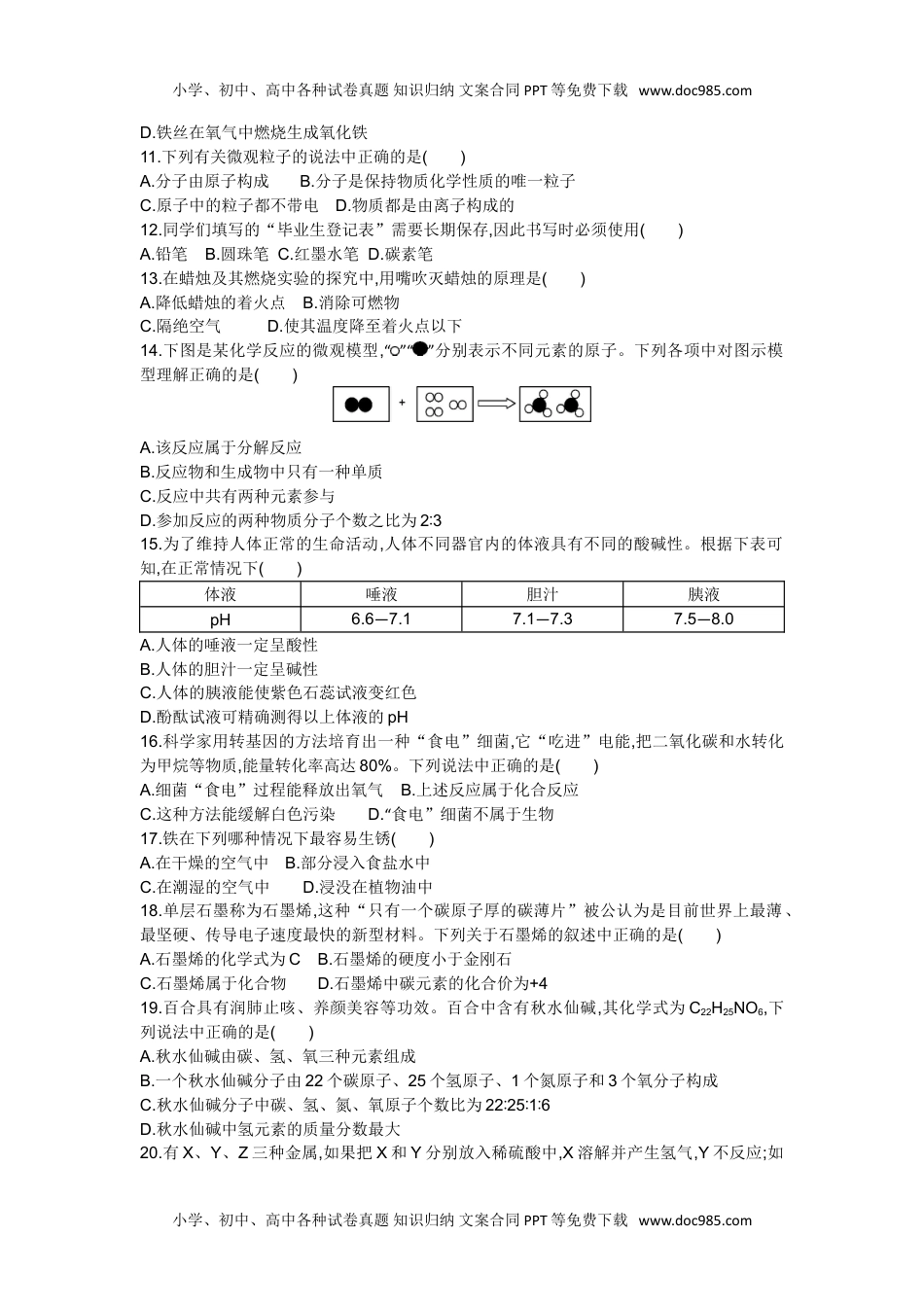 2014甘肃兰州化学试卷+答案+解析（word整理版）历年中考真题 电子版免费下载.doc