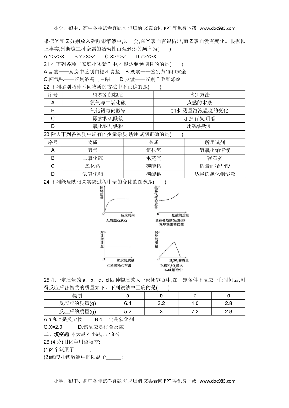 2014甘肃兰州化学试卷+答案+解析（word整理版）历年中考真题 电子版免费下载.doc