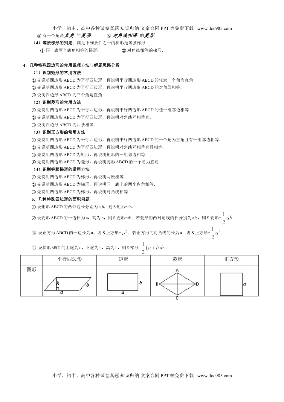 八年级下册数学 平行四边形知识点总结.doc