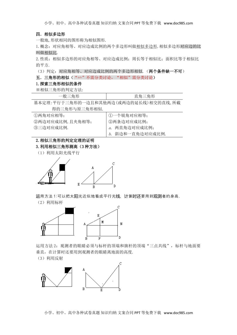 九年级上册数学 图形的相似(知识点).doc