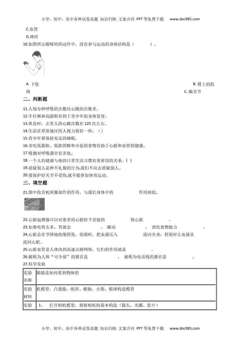 五年级科学上册教科版+小学科学五年级上册第四单元测试卷（含解析）.docx