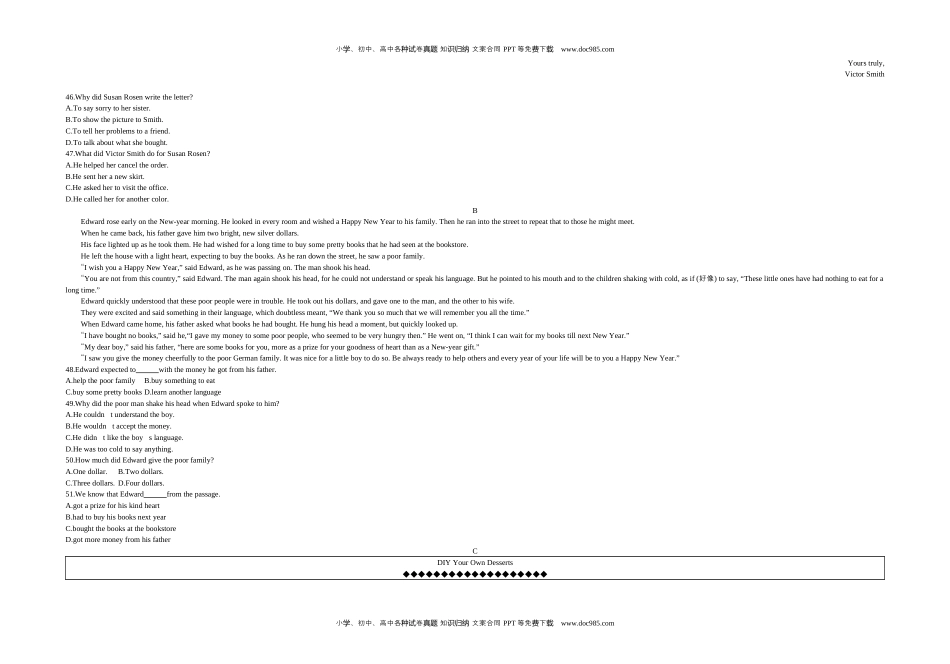 英语中考真题2018河北英语试卷+答案+解析（word整理版）.docx