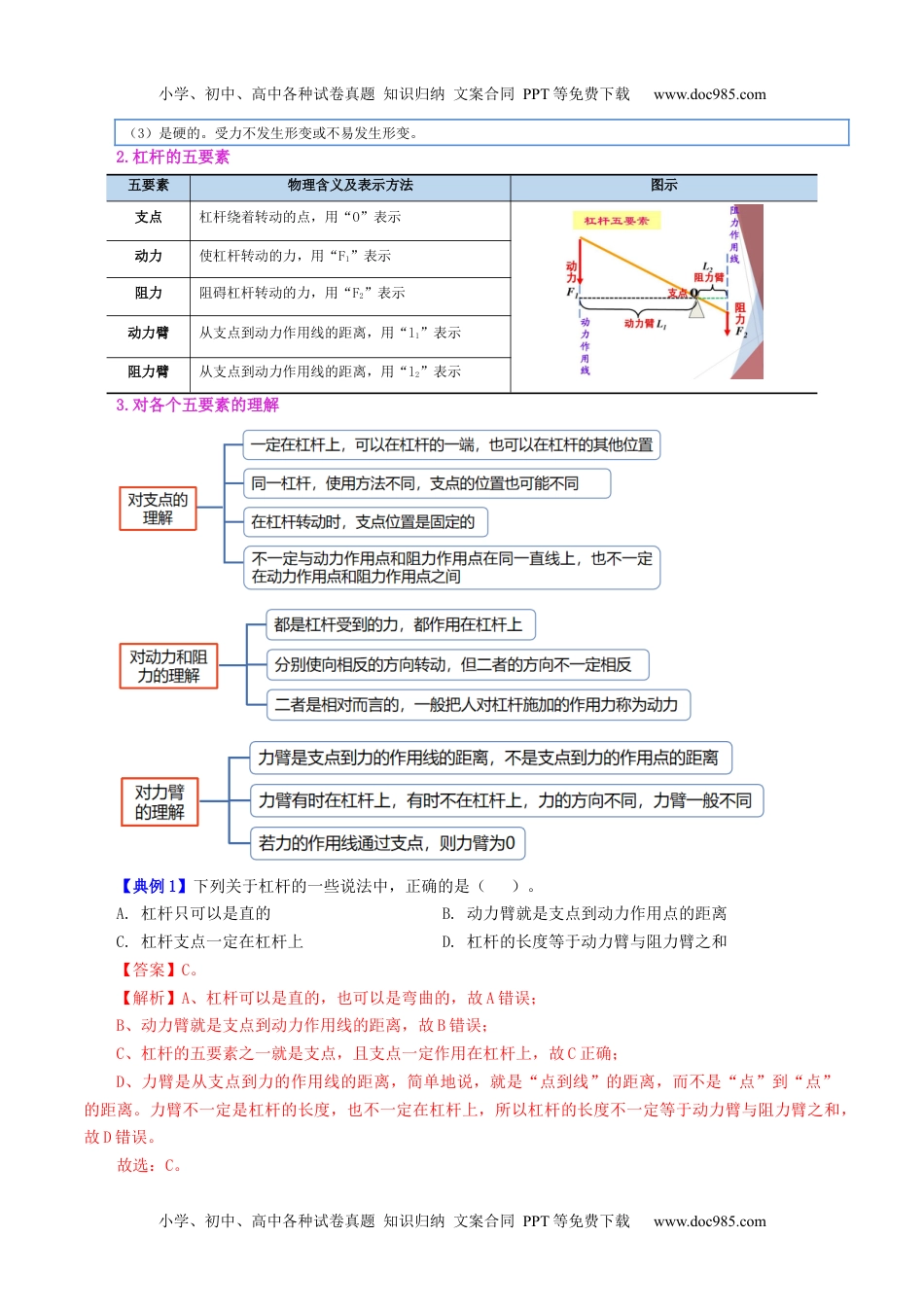 八年级物理下册同步练习12.1 杠杆（教师版）-八年级物理下册同步精品讲义（人教版）.docx