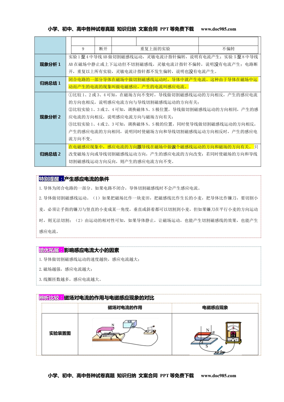 九年级物理全一册同步练习20.5 磁生电（学生版）-九年级物理全册同步精品讲义（人教版）.docx