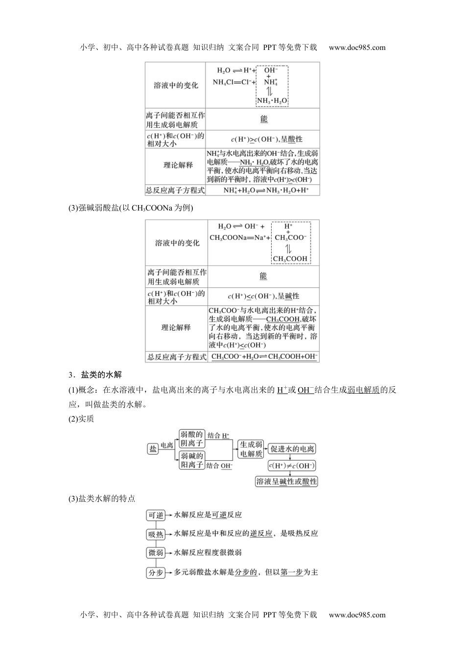 2024年高中化学新教材同步 选择性必修第一册 第3章　第3节　第1课时　盐类的水解.docx