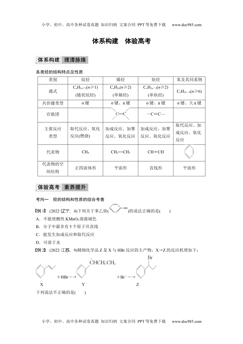 高中化学选择性必修三 同步习题第2章　体系构建　体验高考.docx