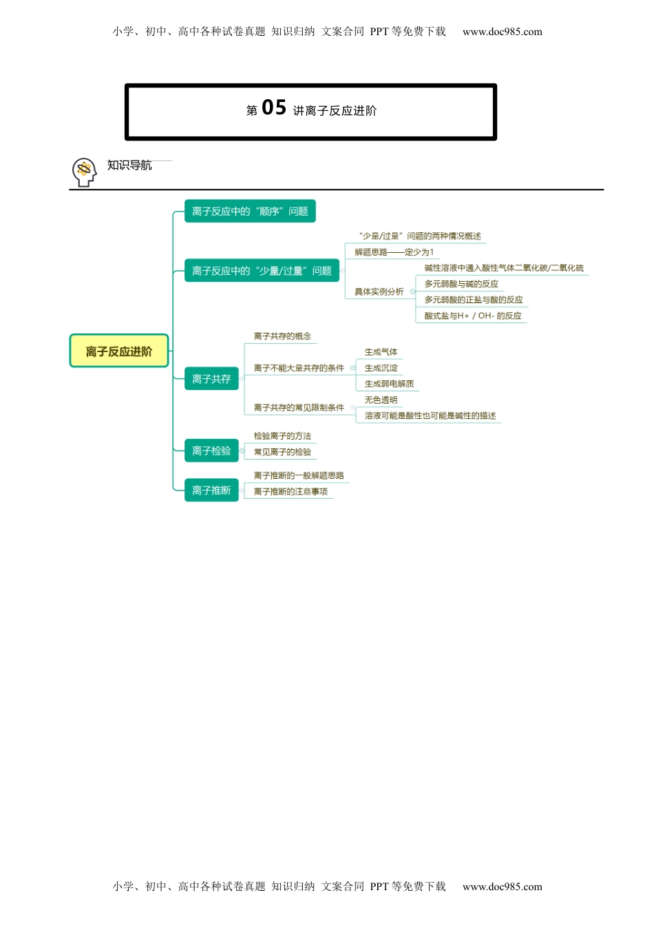 第05讲 离子反应进阶（word讲义）（学生版）-高一化学必修第一册精品讲义（人教版2019）.docx