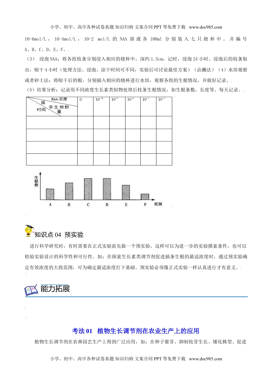 5.3 植物生长调节剂的应用（学生版）-高二生物同步精品讲义（人教版2019选择性必修1）.doc