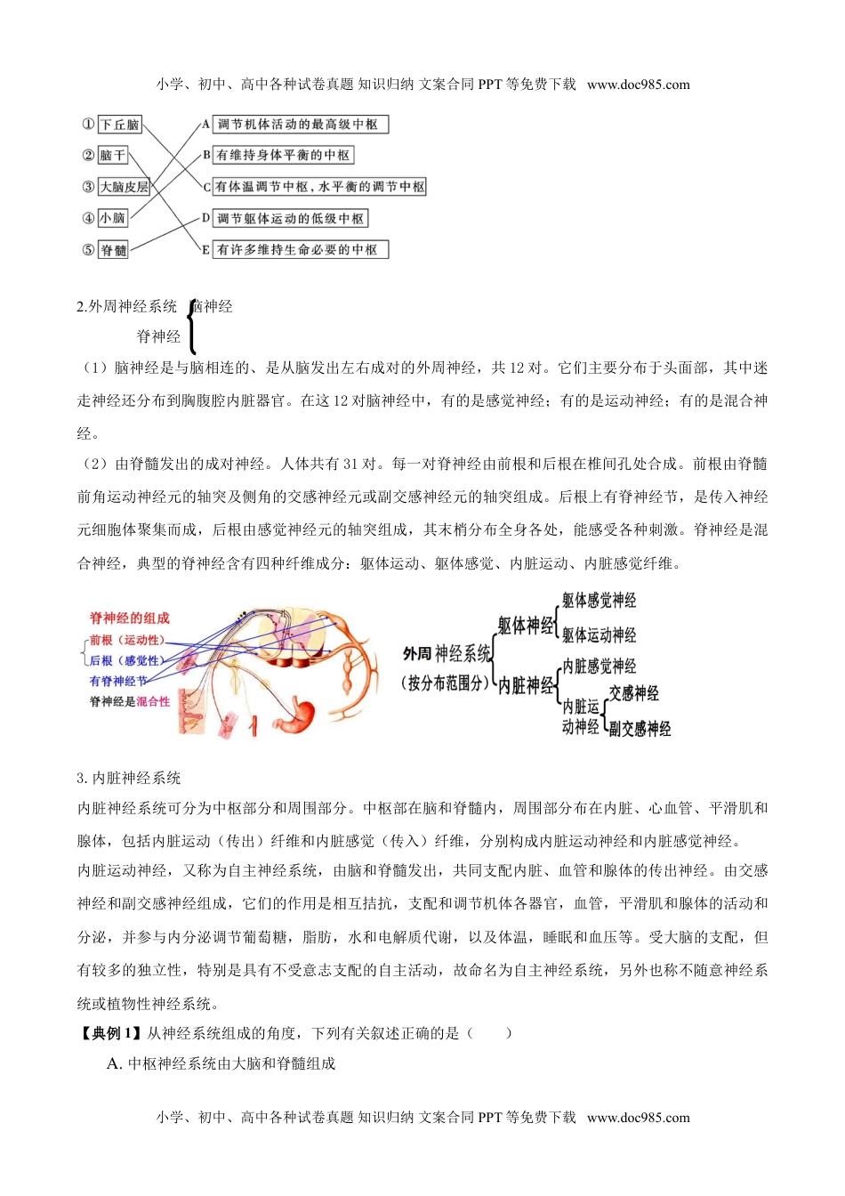 2.1 神经调节的结构基础（教师版）-高二生物同步精品讲义（人教版2019选择性必修1）.doc