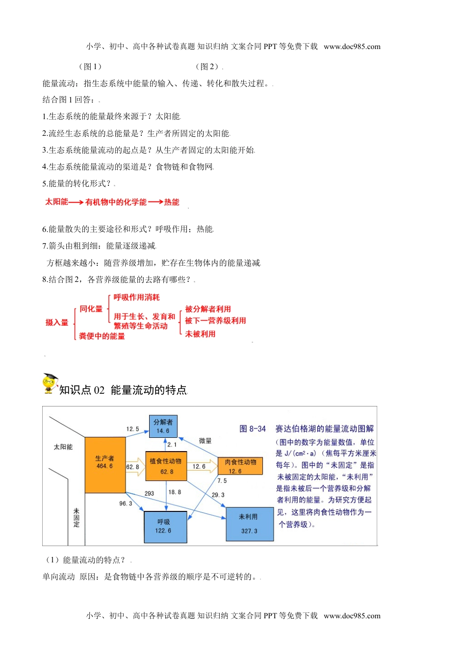 3.2 生态系统的能量流动（教师版）-高二生物同步精品讲义（人教版2019选择性必修2）.doc