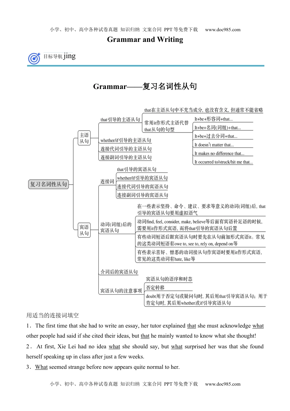 高二英语同步精品讲义（选择性必修二）专题7.Unit 2  Bridging Cultures第三讲Grammar and Writing（学生版）高二英语同步精品讲义（人教2019选择性必修第二册）.docx