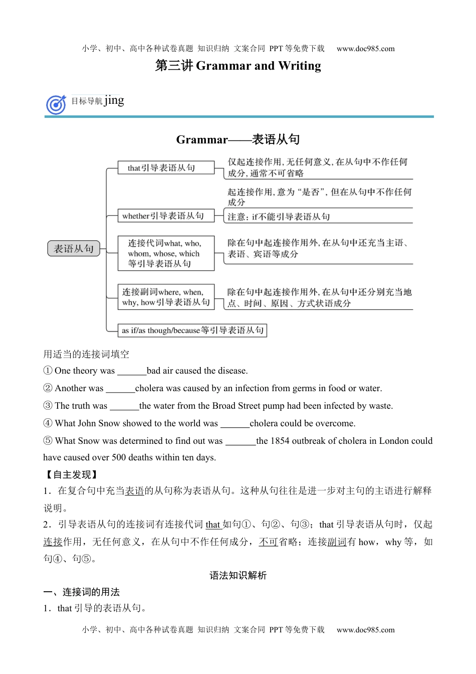 高二英语同步精品讲义（选择性必修二）专题3.Unit 1  Science and Scientists第三讲Grammar and Writing（学生版）高二英语同步精品讲义（人教2019选择性必修第二册）.docx