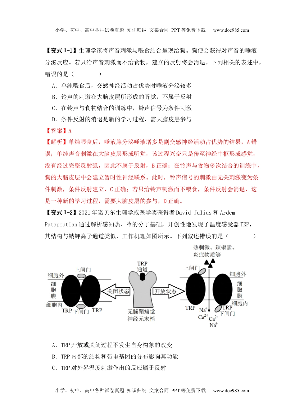 【高考生物】备战2024年（新高考专用）易错点11 神经调节的“四个”注意（解析版）.docx