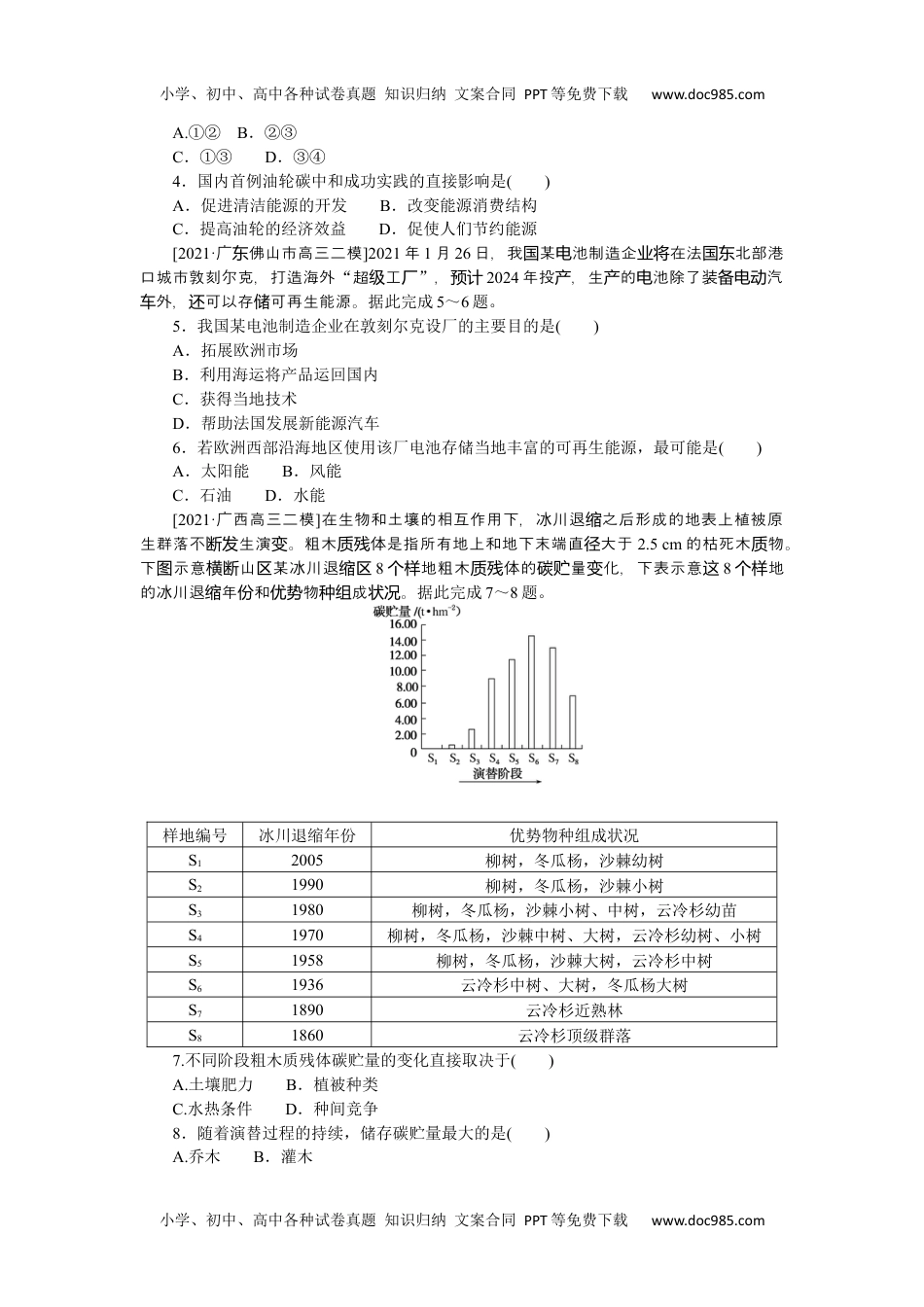 高中2022·微专题·小练习·地理【新高考】专练73　资源环境与国家安全.docx