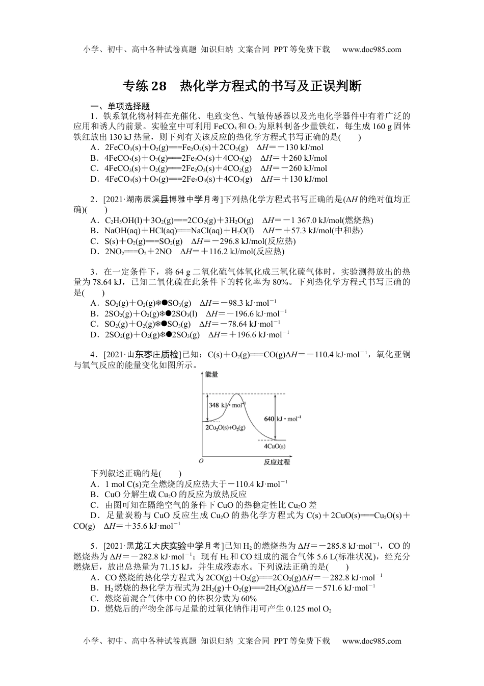 高中2022·微专题·小练习·化学【新高考】专练28.docx