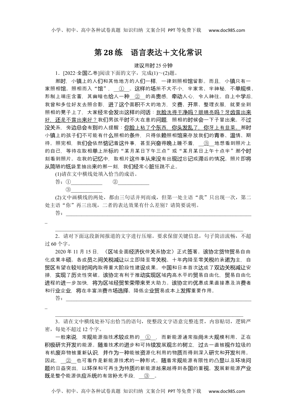 高中2023《微专题·小练习》·语文·L-1第28练.docx