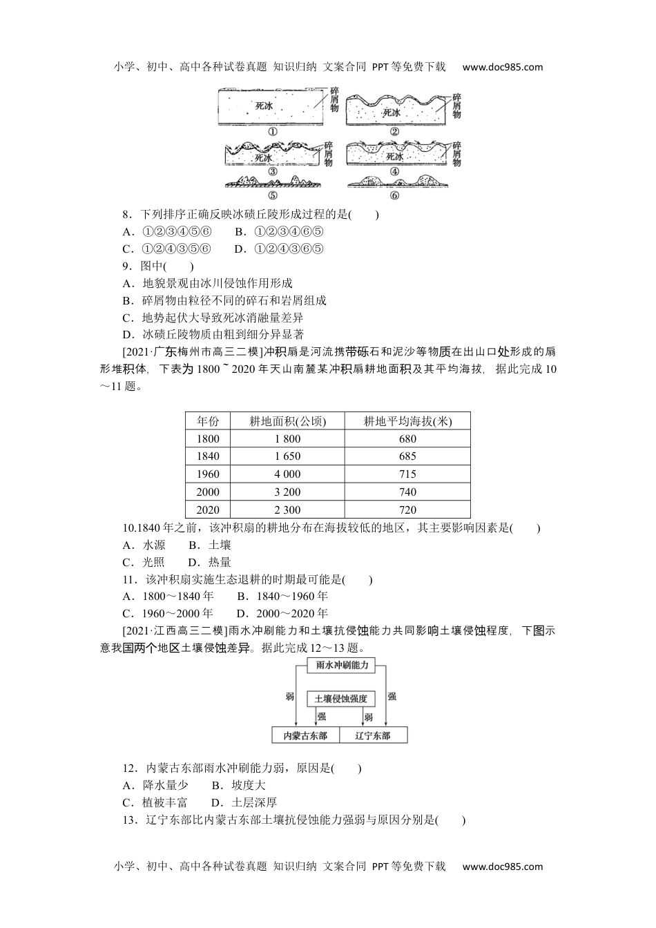 高中2022·微专题·小练习·地理【新高考】专练24　地表形态的塑造.docx