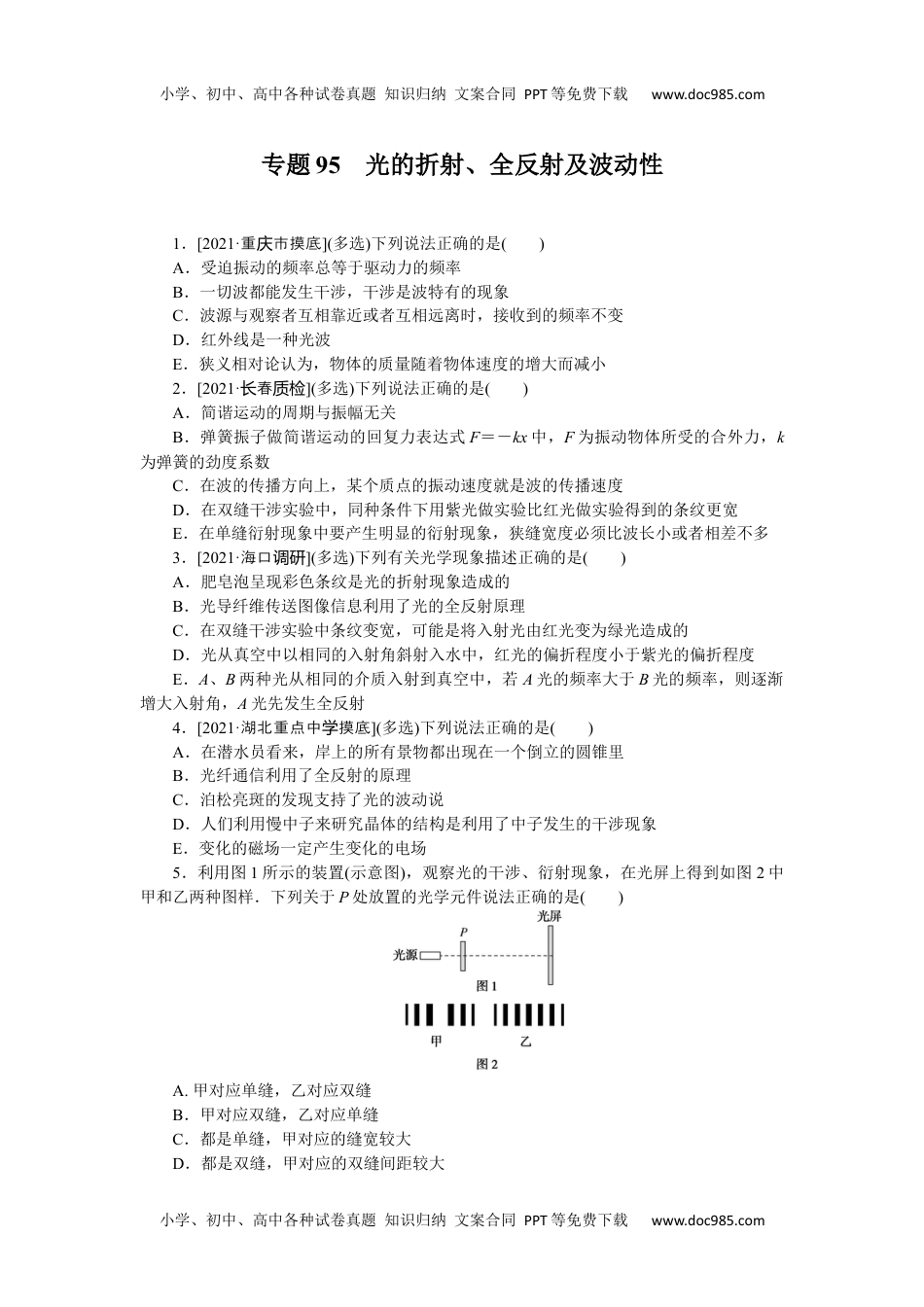 高中2022·微专题·小练习·物理【新高考】专题95.docx