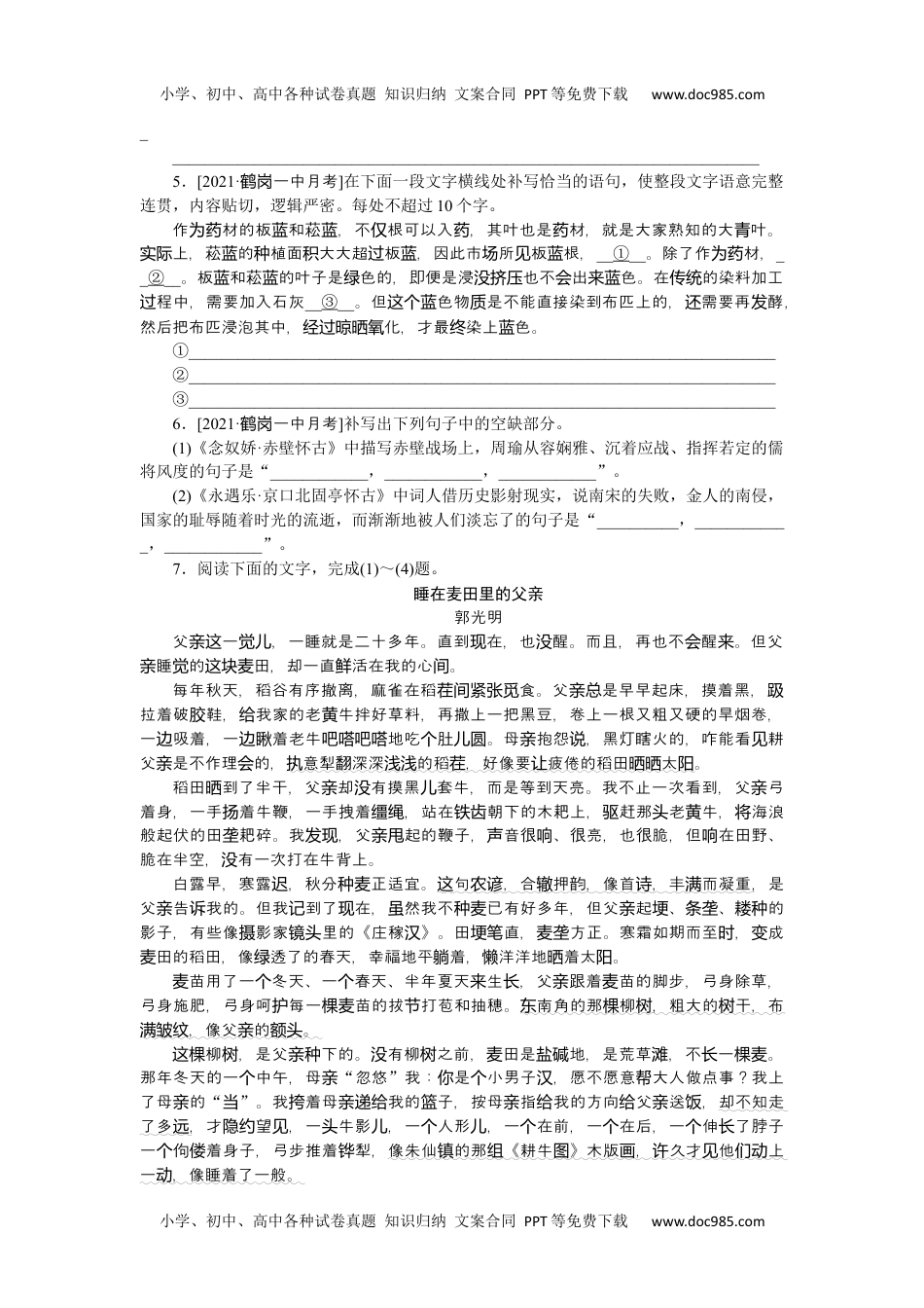 高中2022·微专题·小练习·语文【新高考】第67练.docx