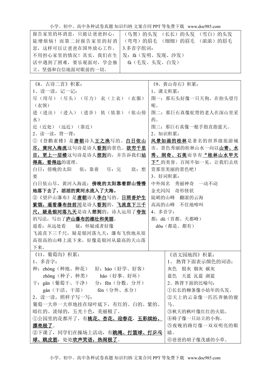 小学二年级语文上册全册知识点.doc