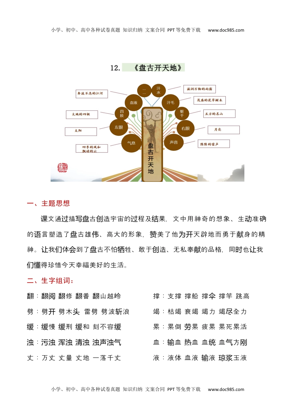 第4单元（知识梳理+检测）（含答案）-2023年四年级语文上册单元复习讲义.docx