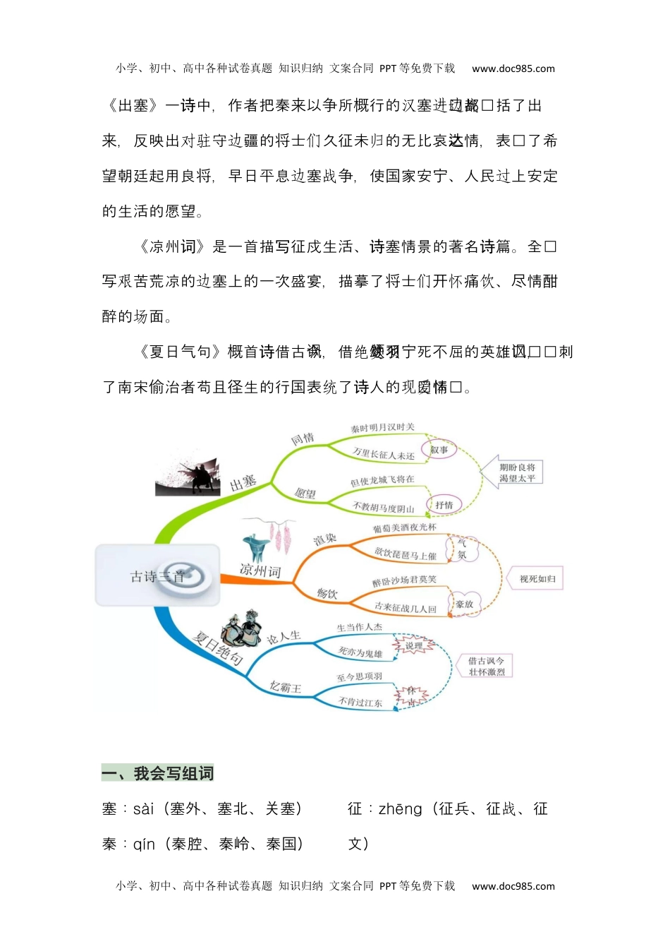 第7单元（知识梳理+检测）（含答案）-2023年四年级语文上册单元复习讲义.docx