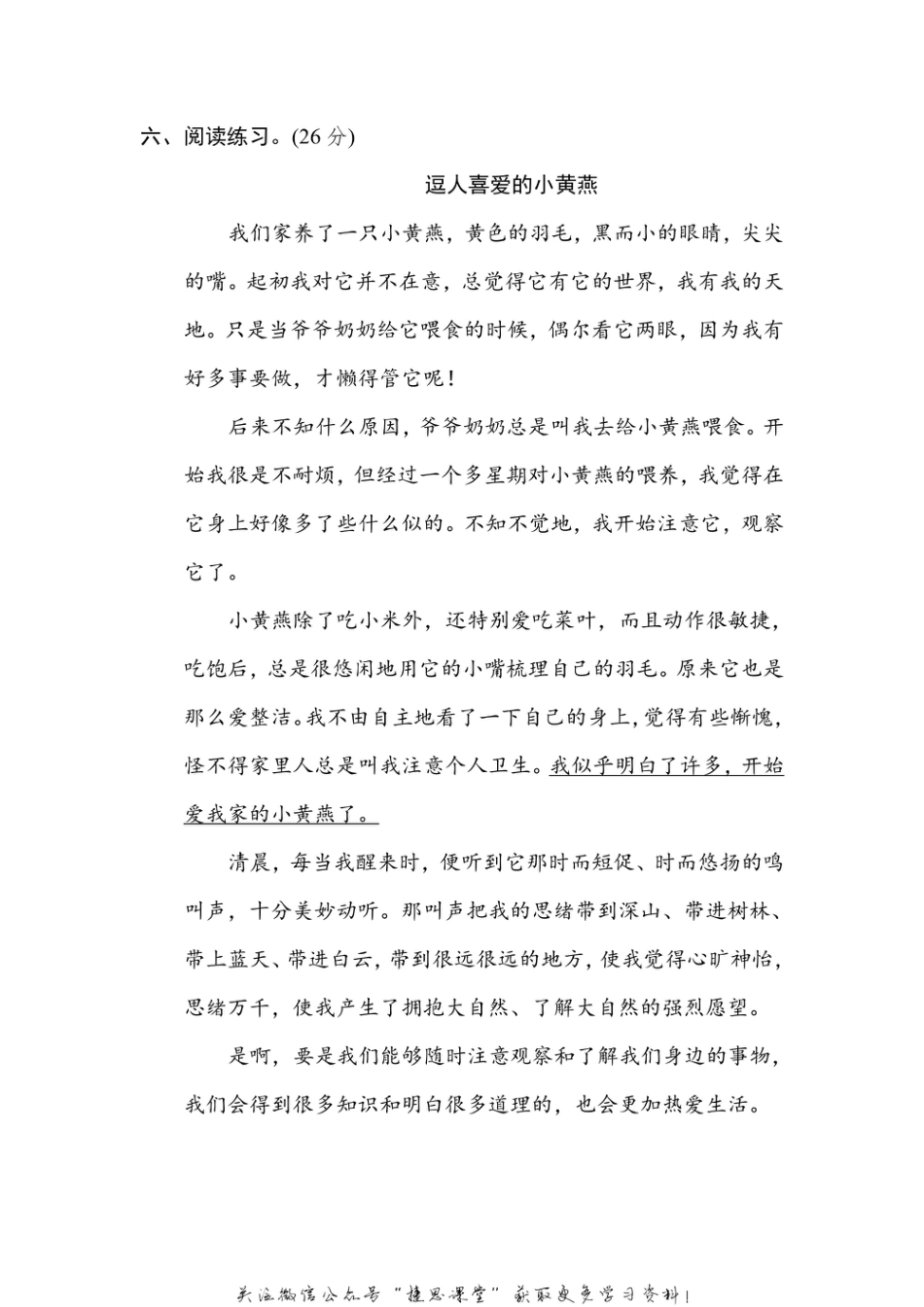 四年级上册语文部编版主题突破卷2“连续观察”（含答案）.pdf