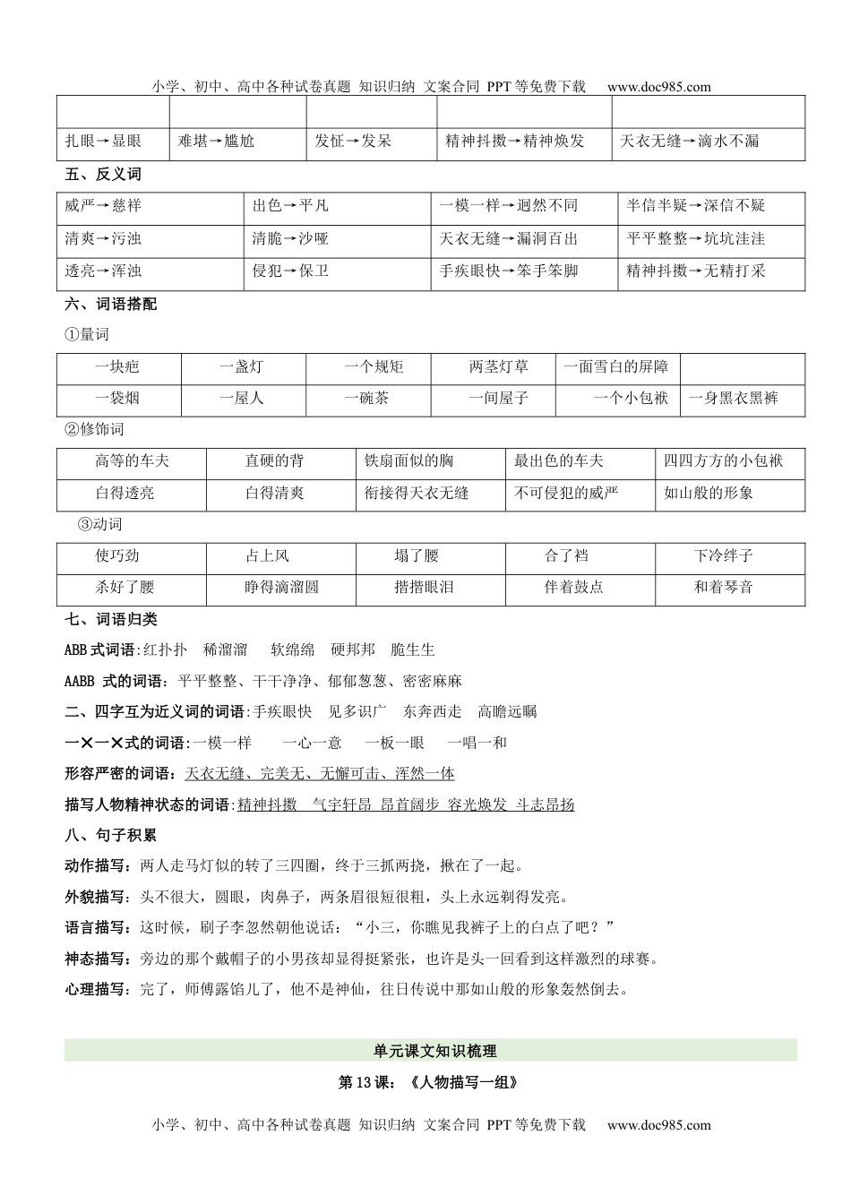 第5单元（知识梳理+检测）（含答案）-2023年五年级语文下册单元复习讲义.docx