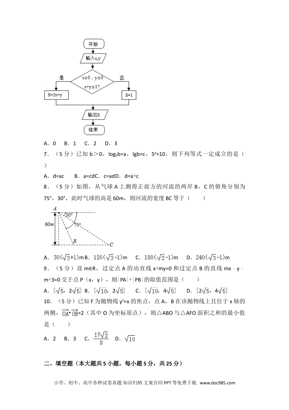 2014年四川省高考数学试卷（文科）.doc