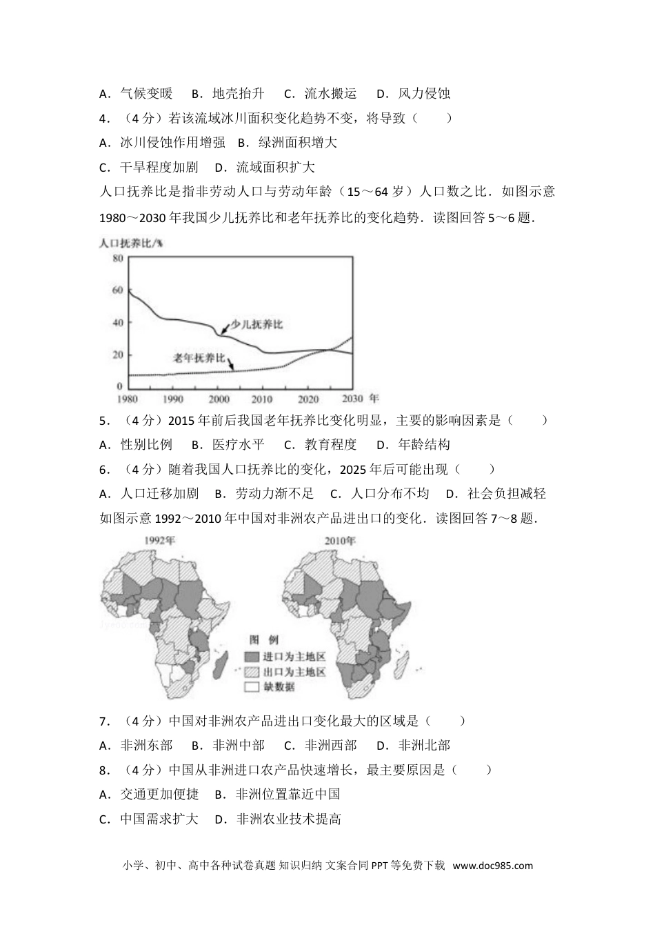 2014年福建省高考地理试卷.doc