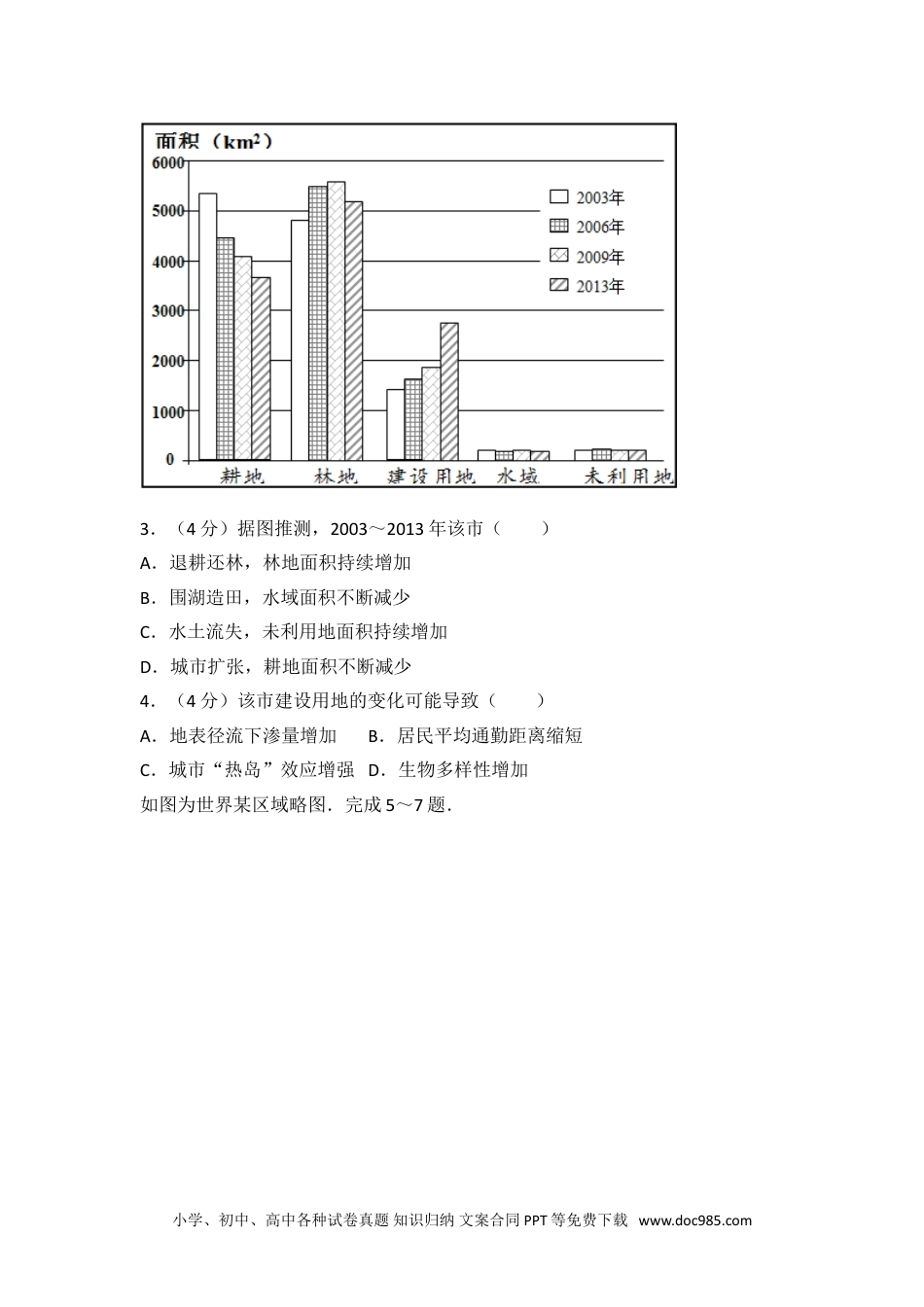 2015年安徽省高考地理试卷.doc