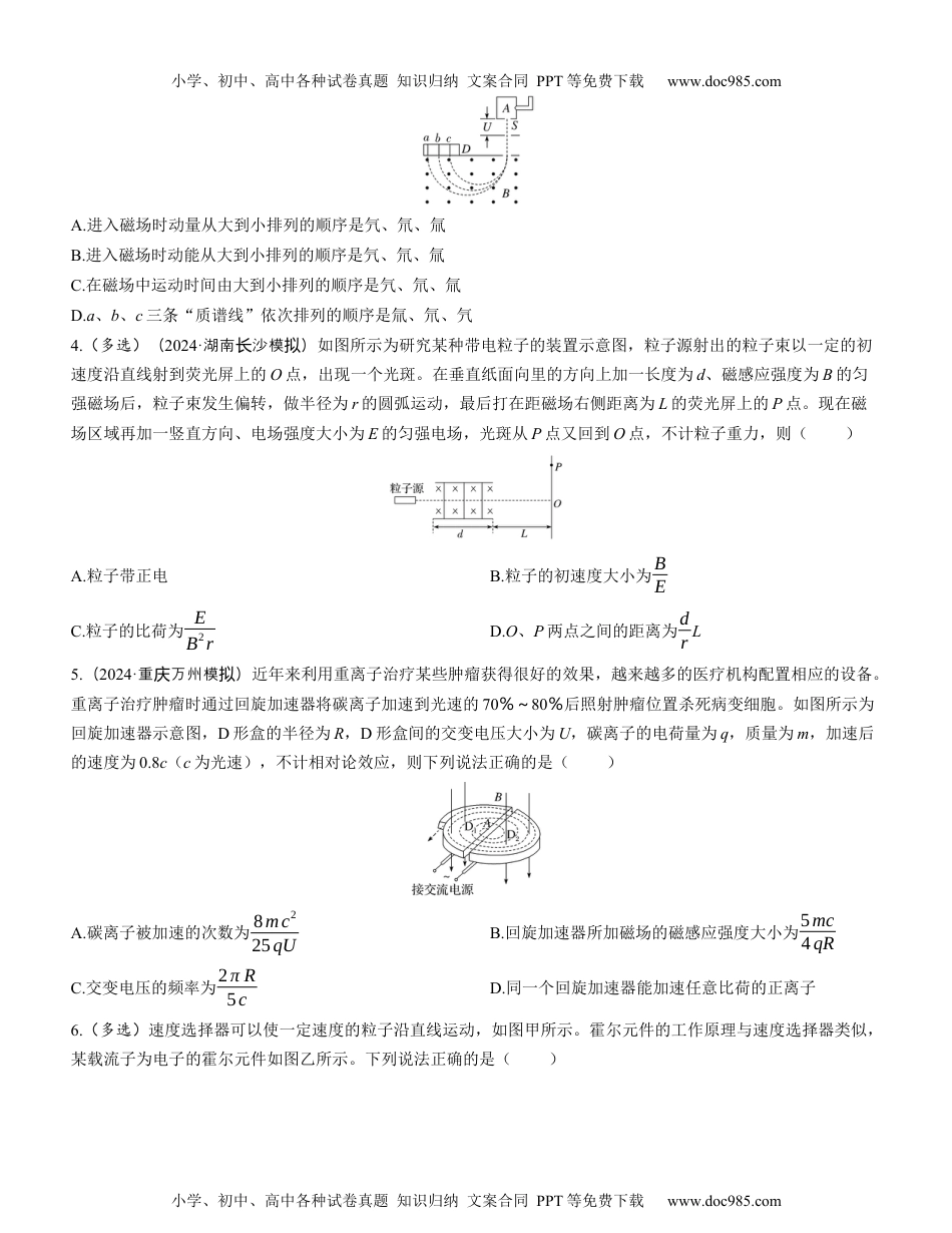 2025版《三维设计》一轮高中总复习 物理（提升版）素养提升20　洛伦兹力与现代科技.docx