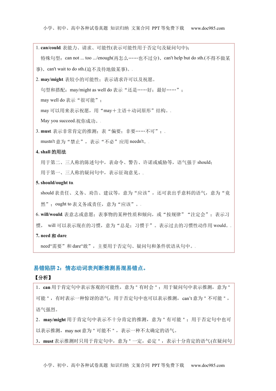 高考英语易错点09  情态动词和虚拟语气（4大陷阱）-备战2024年高考英语考试易错题（原卷版）.docx