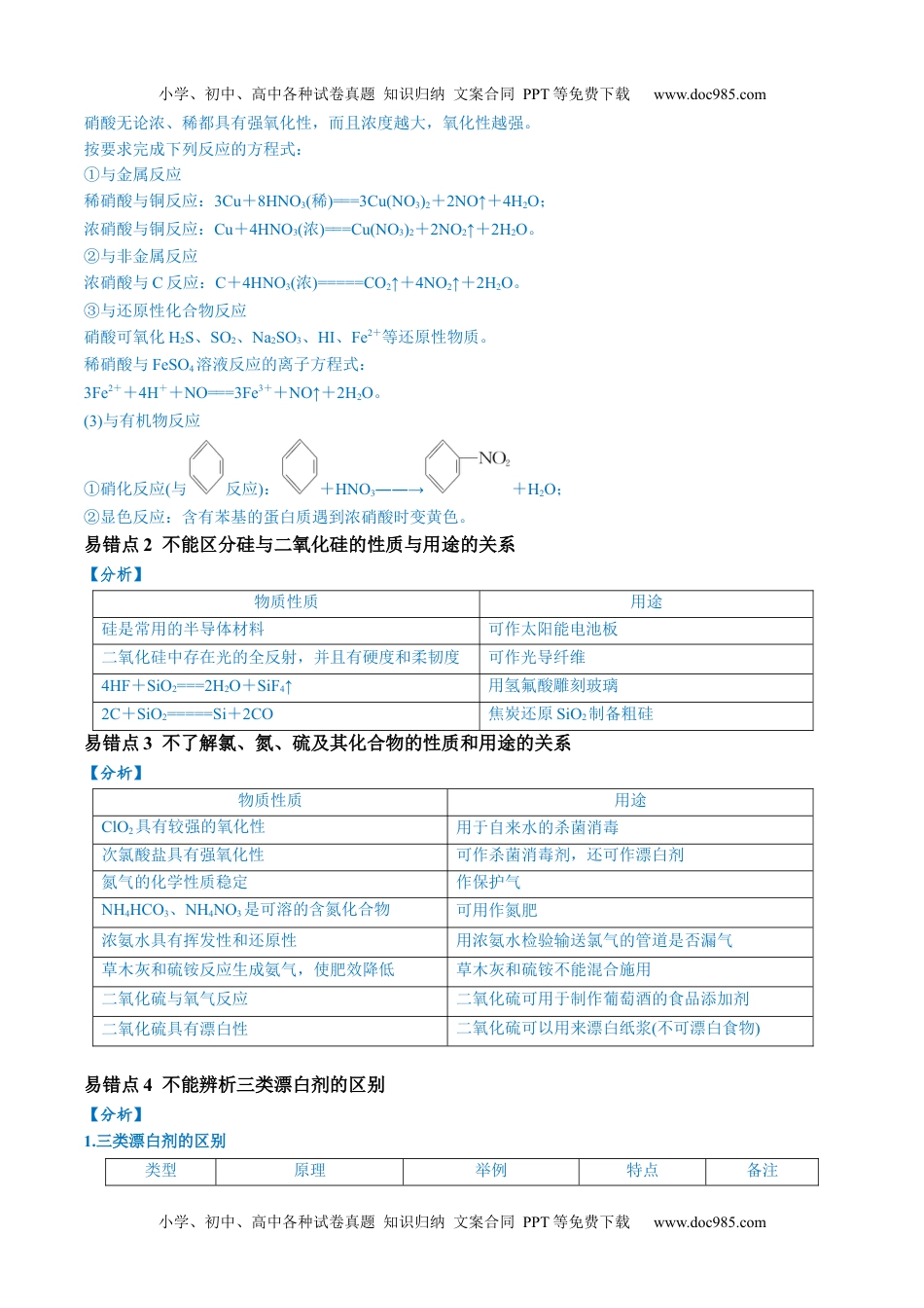 高考化学易错类型06 常见物质的性质、用途及转化关系（6大易错点）（原卷版）.docx